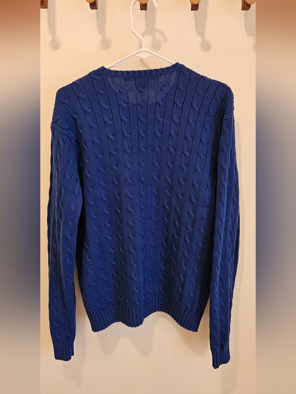 Ralph Lauren Sport Cable Knit Sweater Blue 100% Cotton Women’s L - Picture 3 of 10